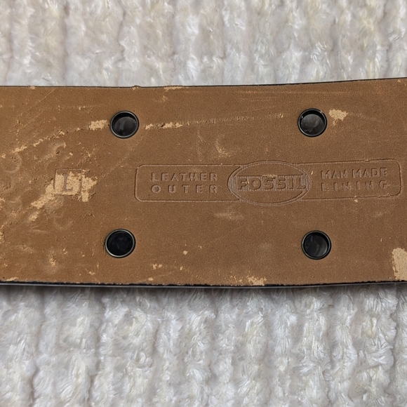 Fossil Brown Leather Belt with Gold Eyelets - Picture 4 of 4